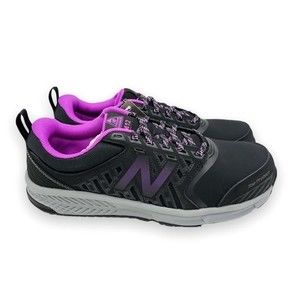New Balance Women's 412 V1 Black Purple Grey Alloy Toe Work Shoes Sneakers 10.5